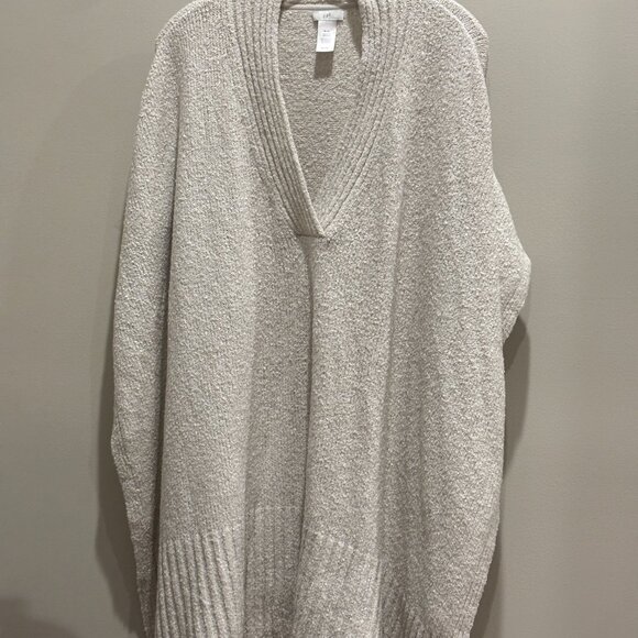 J.JILL V Neck RELAXED BELTED KNIT PONCHO STONE XL-3X - Picture 10 of 10